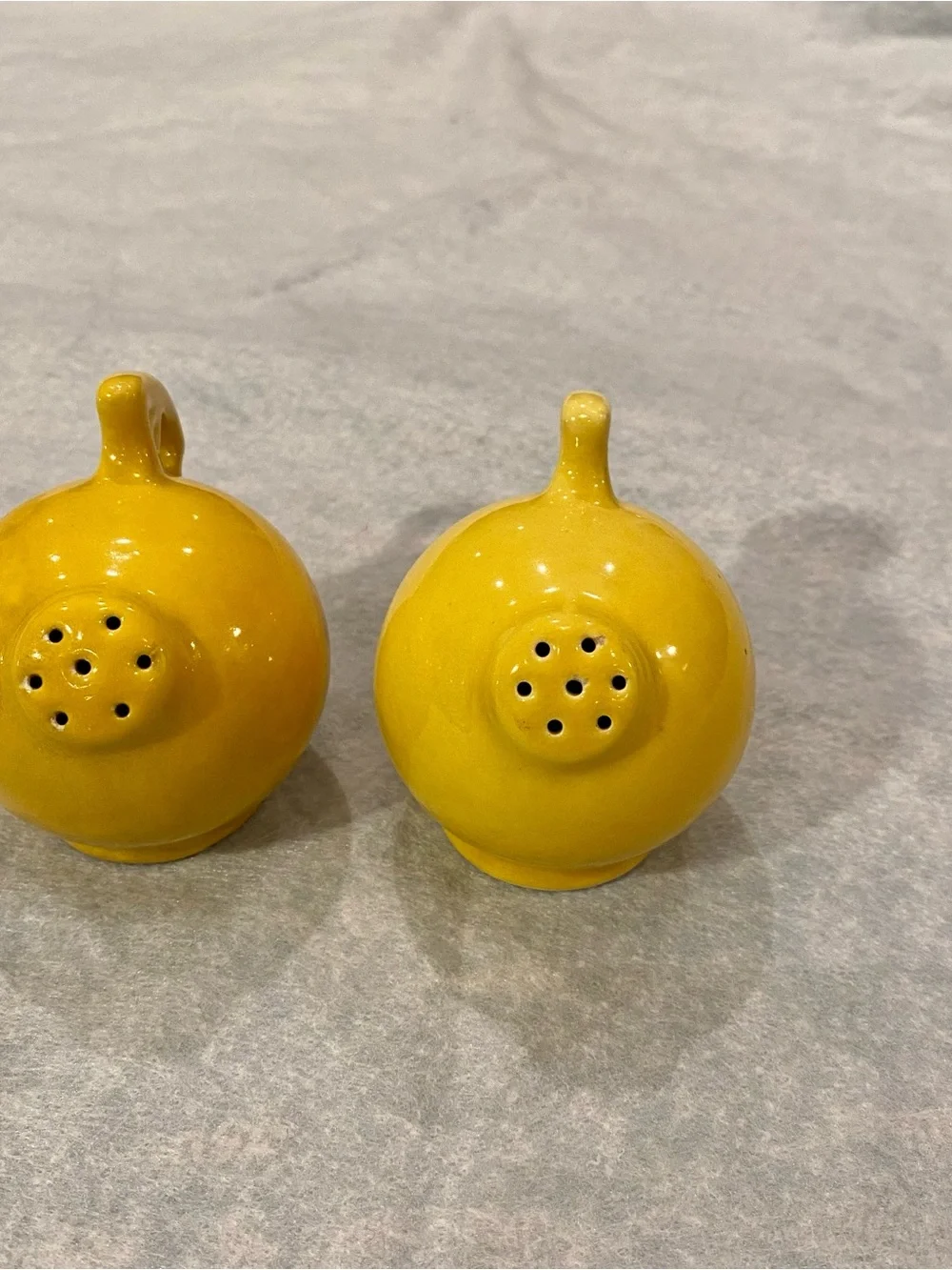 Bright Yellow Ceramic Salt and Pepper Shakers